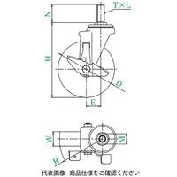 ユーエイ SJTーS型(自在車・ストッパー付) SJTー100NBS，M16×40 SJT-100NBS_M16X40 1セット(4個)（直送品）