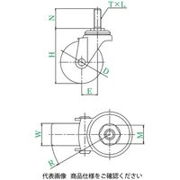 ユーエイ ST型(自在車) STー75NR，W3/4×40 ST-75NR_W3/4X40 1セット(8個)（直送品）