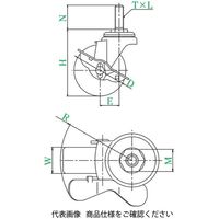 ユーエイ STーS型(自在車・ストッパー付) STー65RHS，M12×35 ST-65RHS_M12X35 1セット(8個)（直送品）