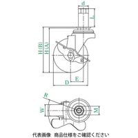 ユーエイ STFーS型(自在車・ストッパー付) STFー75NS，φ22 STF-75NS_22 1セット(8個)（直送品）