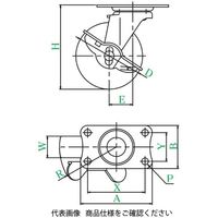 ユーエイ EーS型(自在車・ストッパー付) Eー100NRBDS E-100NRBDS 1セット(4個)（直送品）