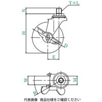 ユーエイ ETーS型(自在車・ストッパー付) ETー100ELS，M12×35 ET-100ELS_M12X35 1セット(8個)（直送品）
