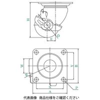 ユーエイ HGーS型(自在車・ストッパー付) HGー75MCS HG-75MCS 1セット(4個)（直送品）