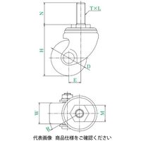 ユーエイ HT型(自在車) HTー65AU，M20×40 HT-65AU_M20X40 1セット(4個)（直送品）