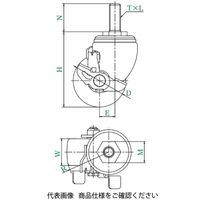 ユーエイ HTーS型(自在車・ストッパー付) HTー50MCS，M20×40 HT-50MCS_M20X40 1セット(4個)（直送品）