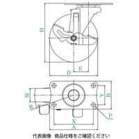 ユーエイ サイレンスキャスター(軽荷重用)(自在車・ストッパー付) EFー75ELSBDS EF-75ELSBDS 1セット(8個)（直送品）