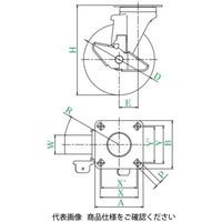 ユーエイ サイレンスキャスター(産業用)(自在車・ストッパー付) SJFー100NRS SJF-100NRS 1セット(4個)（直送品）