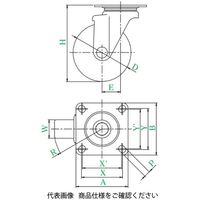 ユーエイ SUSーSJ型(自在車) SUSーSJー100NB SUS-SJ-100NB 1セット(4個)（直送品）