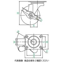 ユーエイ SUSーSGーS型(自在車・ストッパー付) SUSーSGー65RHS SUS-SG-65RHS 1セット(4個)（直送品）