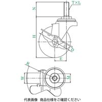 SUSーSTーS型(自在車・ストッパー付) SUSーSTー65ELS，M16×40 SUS-ST-65ELS_M16X40 1セット(4個)（直送品）