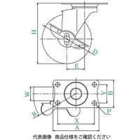 ユーエイ SUSーEーS型(自在車・ストッパー付) SUSーEー75RHS SUS-E-75RHS 1セット(8個)（直送品）