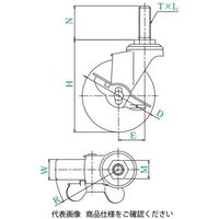 SUSーETーS型(自在車・ストッパー付) SUSーETー50NS，M12×35 SUS-ET-50NS_M12X35 1セット(8個)（直送品）
