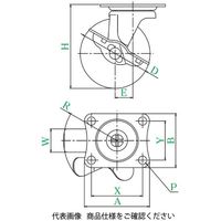 ユーエイ GーS型(自在車・ストッパー付) Gー38PCSーG G-38PCS-G 1セット(24個)（直送品）