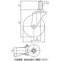 サイレンスキャスター(軽荷重用)(自在車・ねじ込み式) EFTー75ELSB，M12×35 EFT-75ELSB_M12X35（直送品）