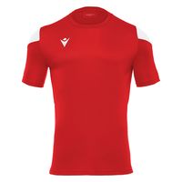 macron(マクロン) サッカー 半袖シャツ POLIS ショートスリーブゲームシャツ 5081 レッド/ホワイト XS 1枚（直送品）