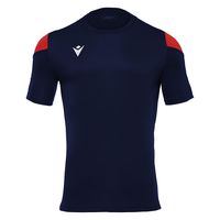 macron(マクロン) サッカー 半袖シャツ POLIS ショートスリーブゲームシャツ 5081 ネイビー/レッド S 1枚（直送品）