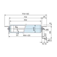オークラ輸送機 樹脂ローラー単体 BRA390NーN 1セット(3P)（直送品）