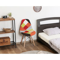 不二貿易 イームズ パッチワークシェルチェア マルチカラー（レッド） 70584 1脚（直送品）