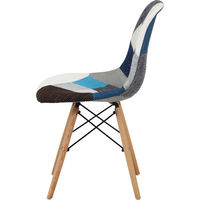 不二貿易 イームズ パッチワークシェルチェア マルチカラー（ブルー） 70587 1脚（直送品）