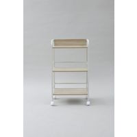 YAMAZEN キャスター付リビングラック3段 YZCR-3(NM/IV) 1台（直送品）