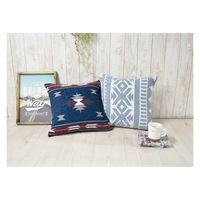 ケーアイジャパン クッションカバー カラン ネイティブ 45×45cm ネイビー 288847 1個（直送品）