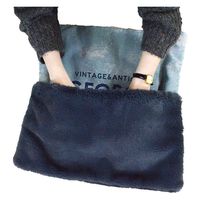 ケーアイジャパン クッションカバー 45×45cm リバーシブル ベイデン ビンテージ ファー ブルー 328013 1個（直送品）