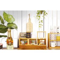 ケーアイジャパン HUGO 三連ショーケース キッチン 収納 木製 358507 1個（直送品）