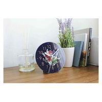 ケーアイジャパン 置き時計 エクラク デスククロック フルール インテリア アナログ ネイビー 367351 1個（直送品）