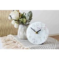 ケーアイジャパン 置き時計 エクラク デスククロック ブーケ ホワイト 白 インテリア アナログ 367353 1個（直送品）