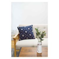 ケーアイジャパン クッションカバー カラン ラティス 45×45cm ネイビー 378154 1個（直送品）