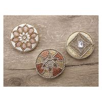 東京かんかん 手鏡 ビーズ 刺繍 コンパクト ホワイト 391949 1個（直送品）