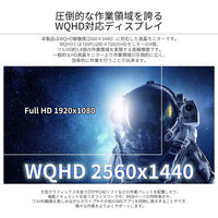 ジャパンネクスト 27インチ ワイド液晶ディスプレイ JN-IPS27WQHDR-C65W 1個（直送品）