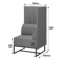 【アウトレット】【軒先渡し】パネルソファ 左肘 幅730mm グレー 285245 1台（直送品）