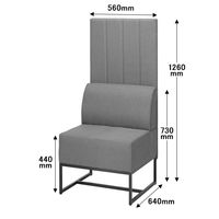 【アウトレット】【軒先渡し】パネルソファ 肘無 幅560mm グレー 285269 1台（直送品）