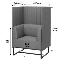 【軒先渡し】パネルソファ 両肘 幅810mm グレー 285276 1台（直送品）