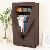 永井興産 カバー付ハンガーラック LL 幅920×奥行510×高さ1650mm ブラウン NK-673BR 1台（直送品）