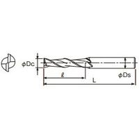 不二越 AG ミル 2枚刃 ロング 2AGEL37 1本（直送品）