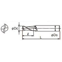 不二越 G ミディアム エンドミル 2枚刃 2MGE 19 2MGE19 1本（直送品）