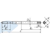 彌満和製作所 ロングスパイラルタップ LS-SP B L150 M3X0.5 P1 1本（直送品）
