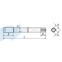 彌満和製作所 ロングシャンク管用平行ねじ用ハンドタップ LS-PT B L100 PS 1/4-19 1本（直送品）