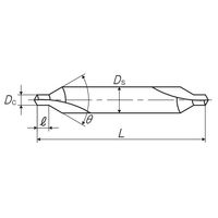 彌満和製作所 弱ねじれ溝A形60° センタ穴ドリル 旧JIS1形 CD-S B 5X60X14 JIS-1 1本（直送品）