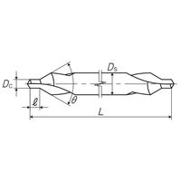 彌満和製作所 ロングシャンク強ねじれ溝A形60° センタ穴ドリル CE-SL A L150 3X60X8 1本（直送品）