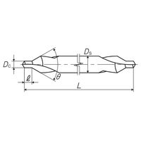 彌満和製作所 ロングシャンクコーティング強ねじれ溝A形60° センタ穴ドリル CE-SL-V A L100 2X60X6 1本（直送品）