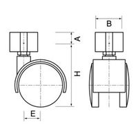 スペーシア 差し込み式樹脂フレームキャスター(自在) SDN-50B ロイヤルブルー 1セット(12個)（直送品）