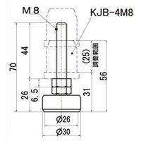 スペーシア 突っ張り用アジャスター KJB-407BK ブラツク 1セット(10個)（直送品）