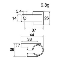 スペーシア 中間用棚受け VUP-07BK ブラック 1セット(50個)（直送品）