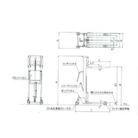ハマコSS マスト式リフト前輪ビック型 油圧・足踏式 HFH-H500-15B 1台（直送品）