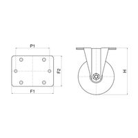 スペーシア プレート式金属フレームキャスター(固定) SK-150 1セット(2個)（直送品）