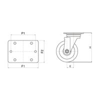 スペーシア プレート式金属フレームキャスター(自在) ST-150 1セット(2個)（直送品）