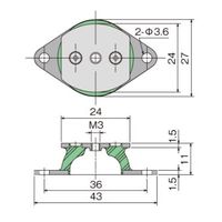 倉敷化工 軽量用防振ゴム ソフトシリコンゴム グレー QKQ013 1ケ（直送品）